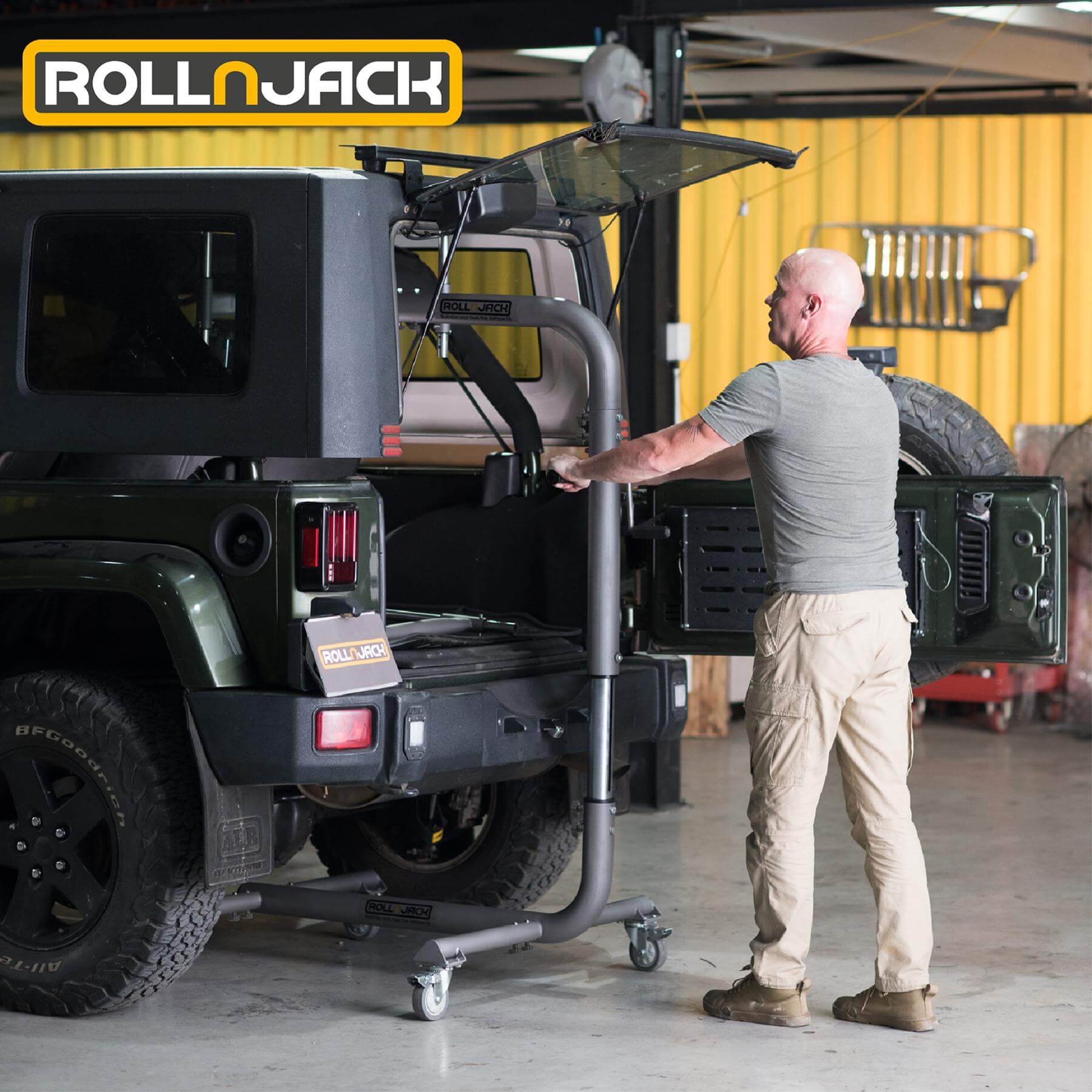 RollnJack Jeep Hardtop Removal & Storage Device