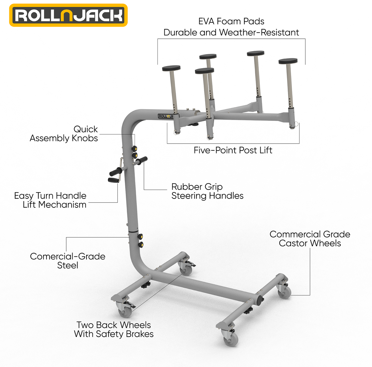 RollnJack Jeep Hardtop Removal & Storage Device