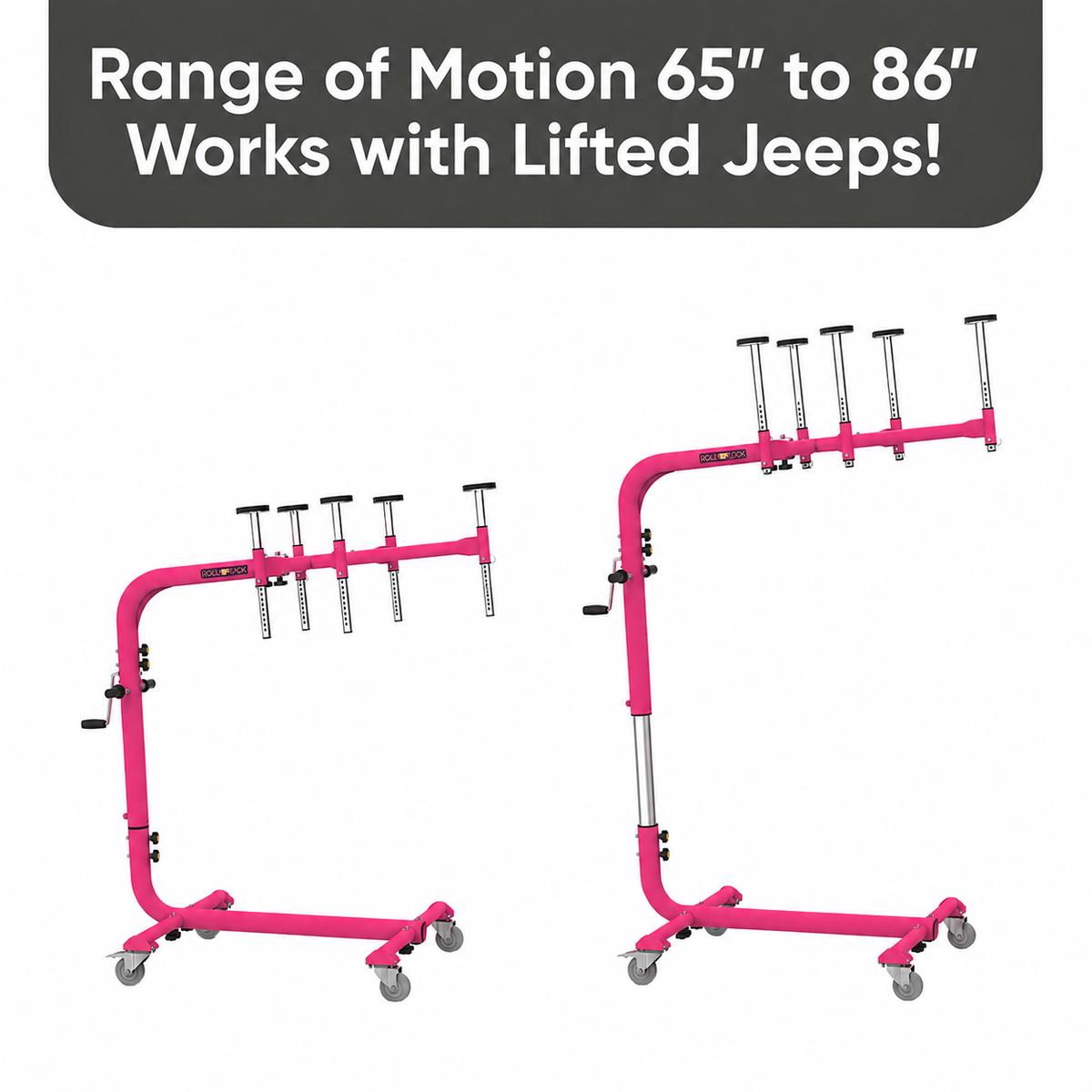 Pink RollnJack Jeep Hardtop Removal & Storage Device