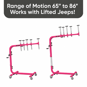 Pink RollnJack Jeep Hardtop Removal & Storage Device